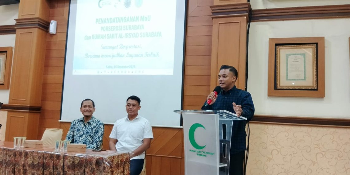 Ketum KONI Surabaya Arderio Hukom Saksikan Penandatanganan MoU Porserosi Surabaya dan RS Al-Irsyad